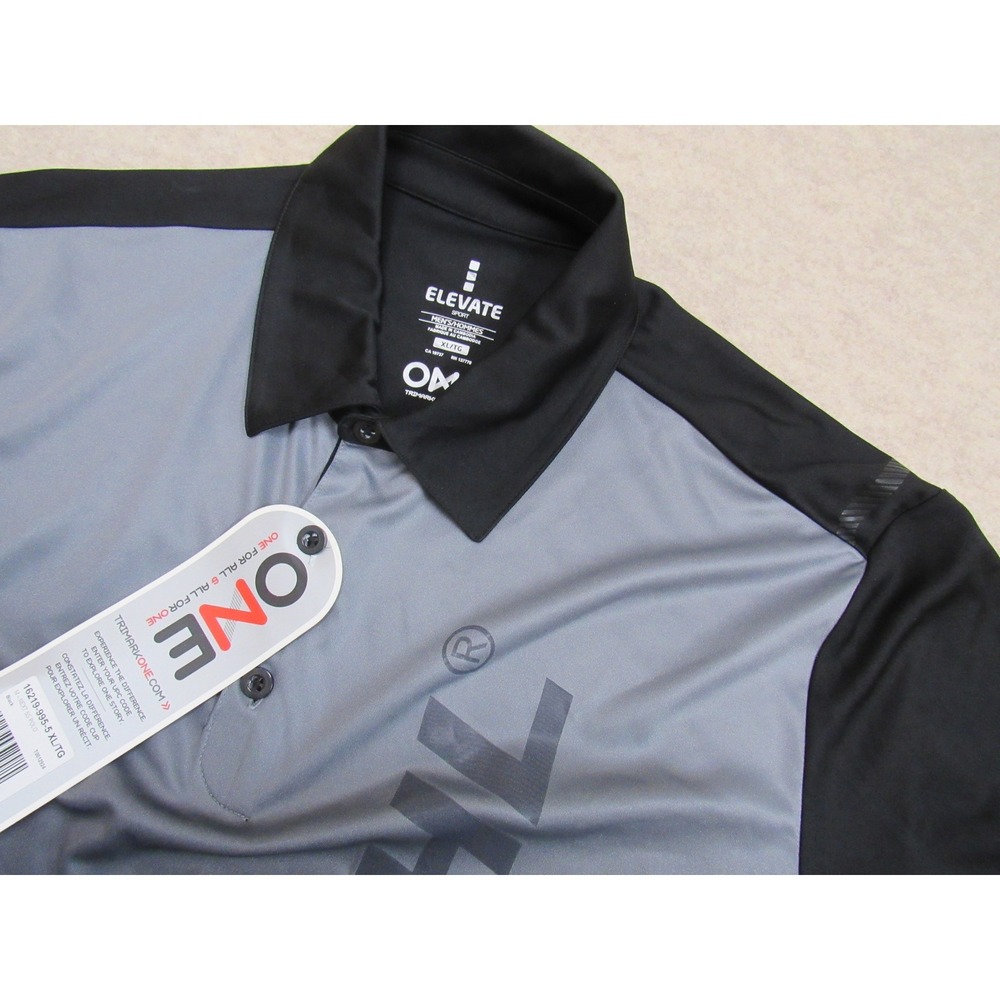 Elevate Sport STIHL Polo Shirt Mens XL Grey Black Performance Golf 16219 NWT
